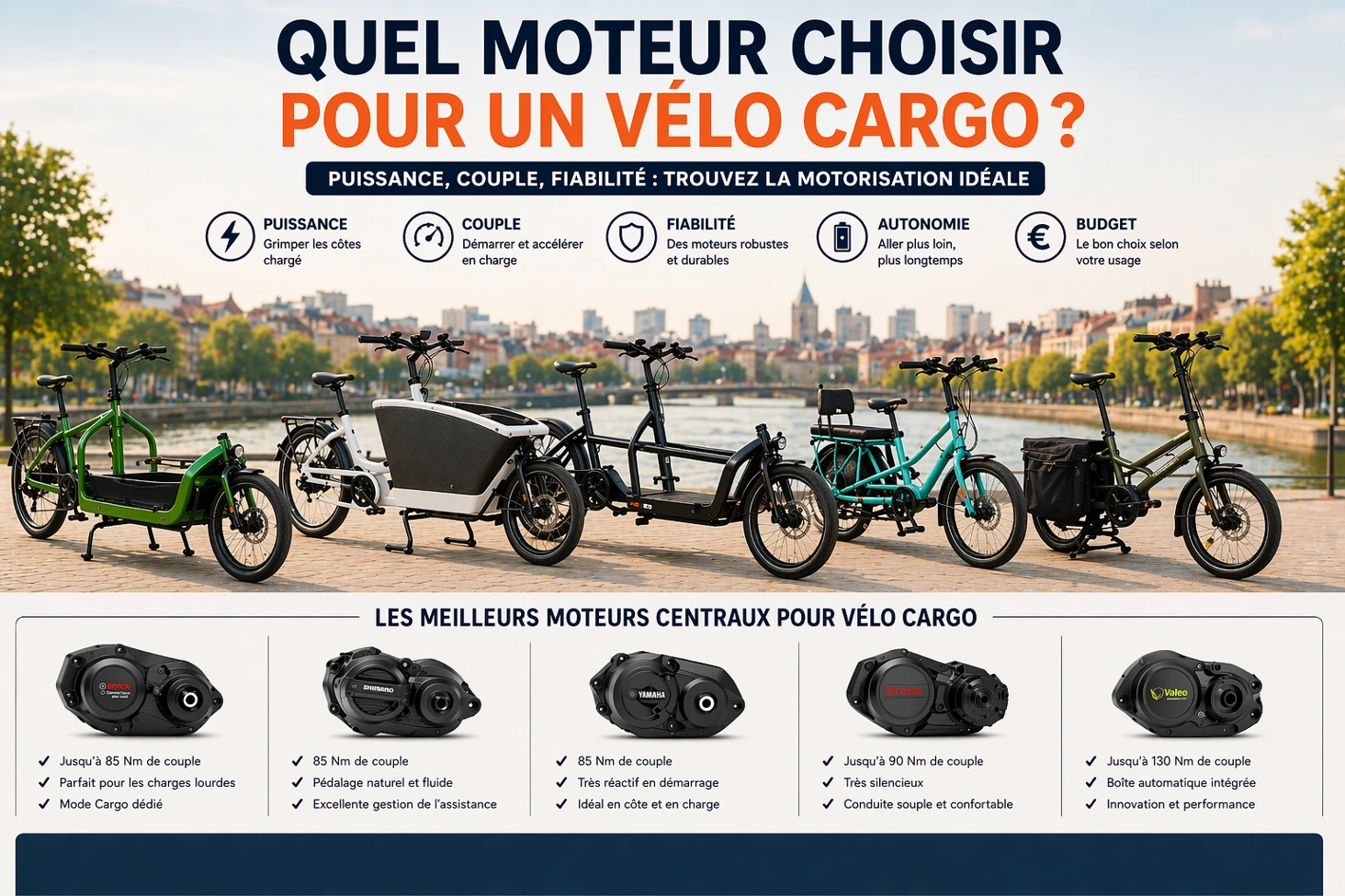 comparatif de moteurs de vélos cargos
